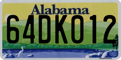 AL license plate 64DK012