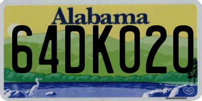 AL license plate 64DK020