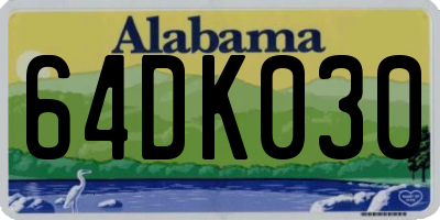 AL license plate 64DK030
