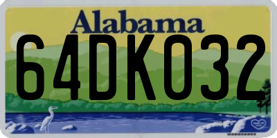 AL license plate 64DK032