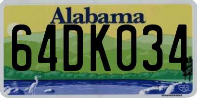 AL license plate 64DK034