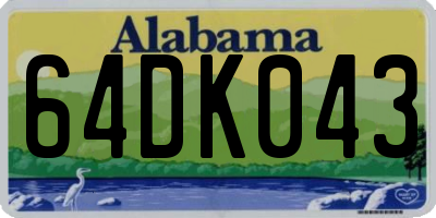 AL license plate 64DK043