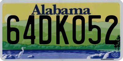 AL license plate 64DK052