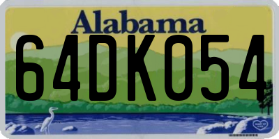 AL license plate 64DK054