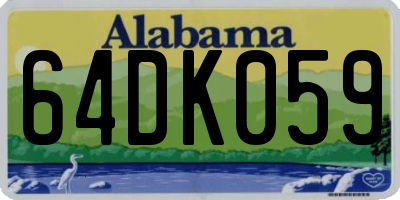 AL license plate 64DK059