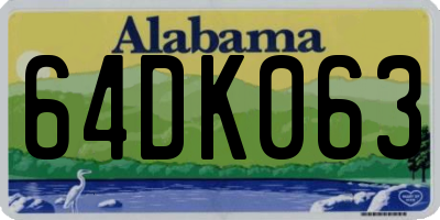 AL license plate 64DK063
