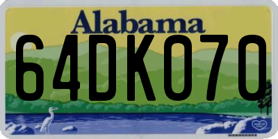 AL license plate 64DK070