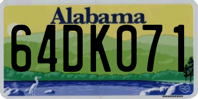 AL license plate 64DK071