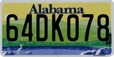 AL license plate 64DK078