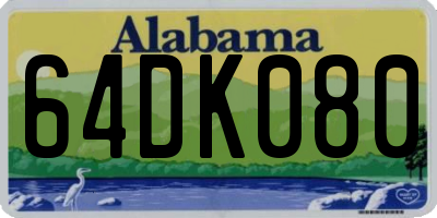 AL license plate 64DK080