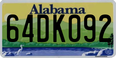 AL license plate 64DK092