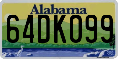 AL license plate 64DK099