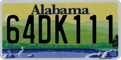 AL license plate 64DK111