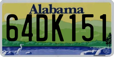 AL license plate 64DK151
