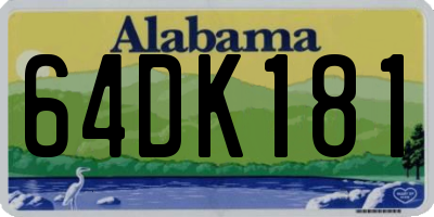 AL license plate 64DK181