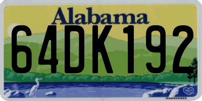 AL license plate 64DK192