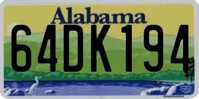 AL license plate 64DK194