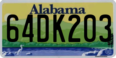 AL license plate 64DK203