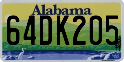 AL license plate 64DK205