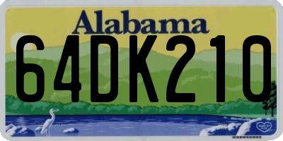AL license plate 64DK210