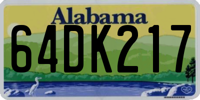 AL license plate 64DK217