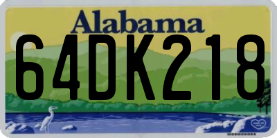 AL license plate 64DK218