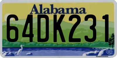 AL license plate 64DK231