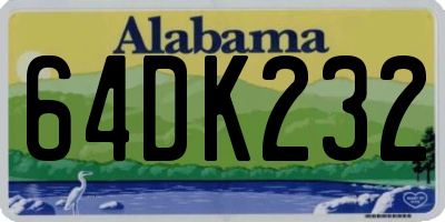 AL license plate 64DK232