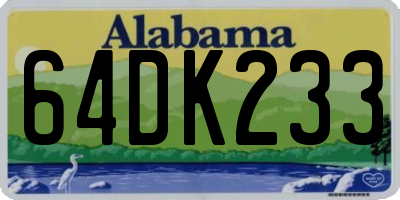 AL license plate 64DK233