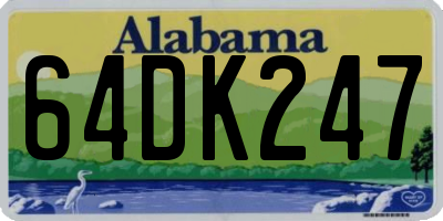 AL license plate 64DK247