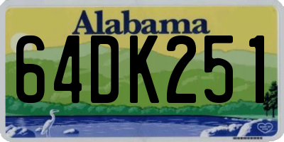 AL license plate 64DK251
