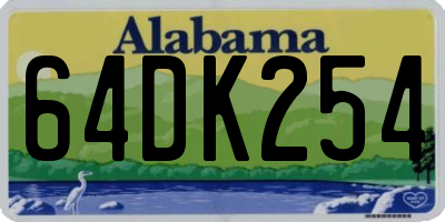 AL license plate 64DK254