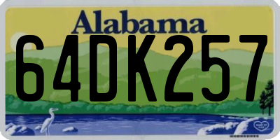 AL license plate 64DK257
