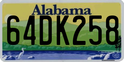 AL license plate 64DK258
