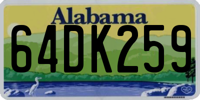 AL license plate 64DK259