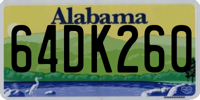 AL license plate 64DK260
