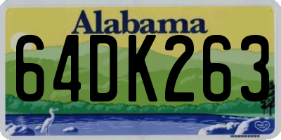 AL license plate 64DK263