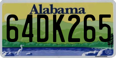 AL license plate 64DK265