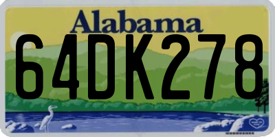 AL license plate 64DK278