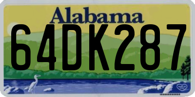 AL license plate 64DK287