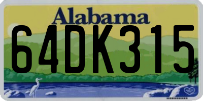 AL license plate 64DK315