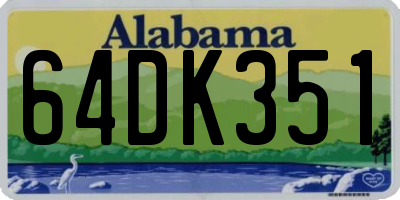 AL license plate 64DK351