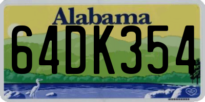 AL license plate 64DK354