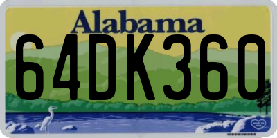 AL license plate 64DK360