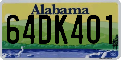 AL license plate 64DK401