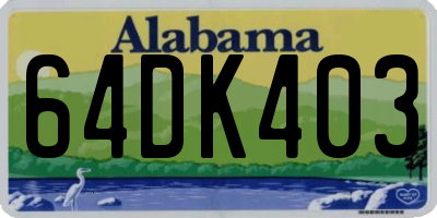 AL license plate 64DK403