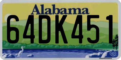 AL license plate 64DK451