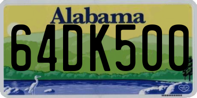AL license plate 64DK500