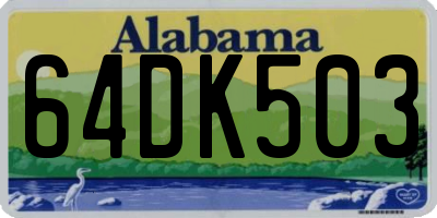AL license plate 64DK503