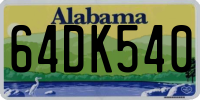 AL license plate 64DK540
